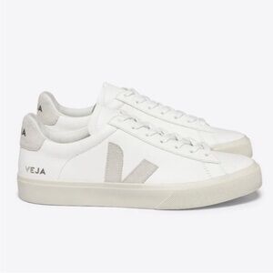 Veja Low-Top Sneakers in White with Light Gray Accents